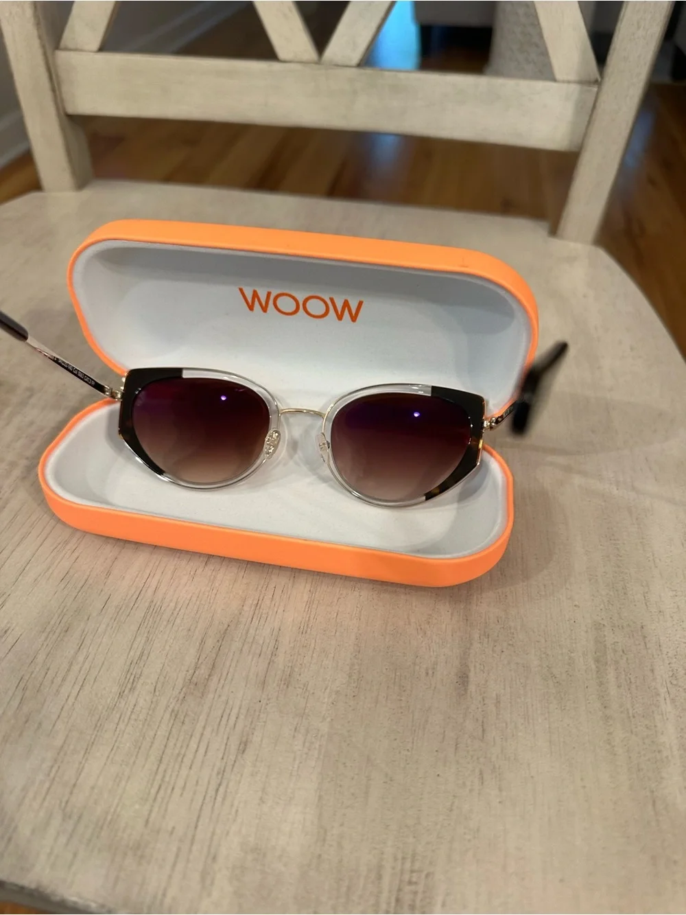 Women's WOOW French designed Sunglasses - Black/Clear Gradient Lenses